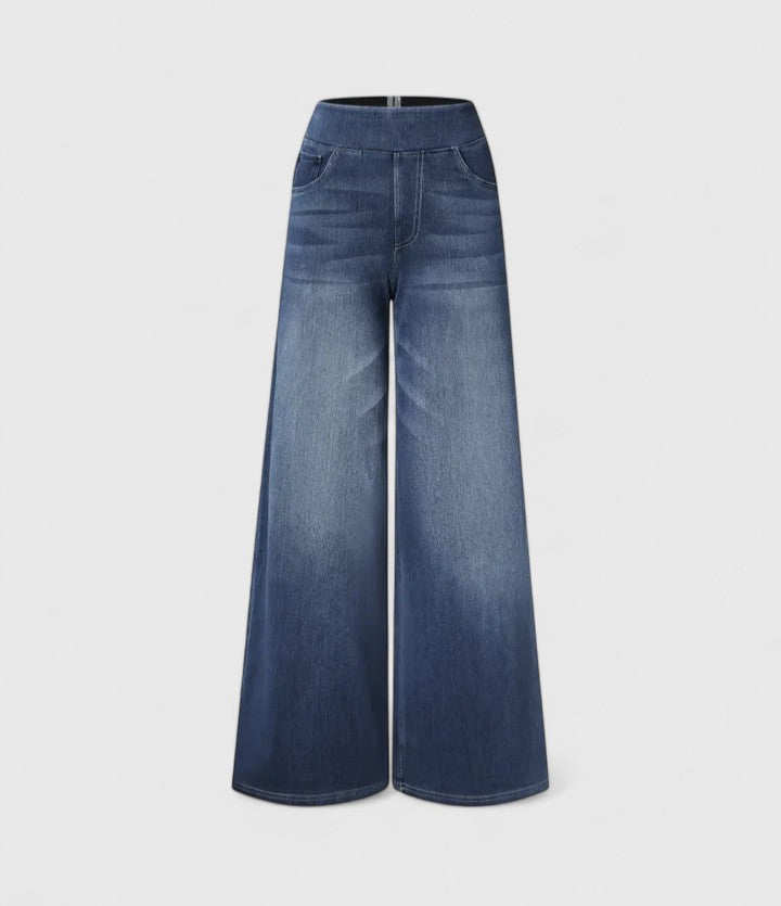 High Waist Wide Leg Washed Jeans 10