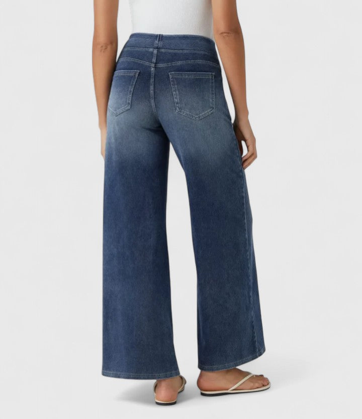 High Waist Wide Leg Washed Jeans 11