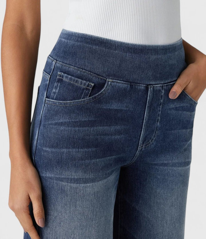 High Waist Wide Leg Washed Jeans 12