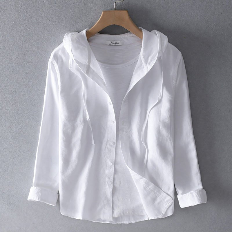 Striped Hooded Button Front Long Sleeve Shirt 2