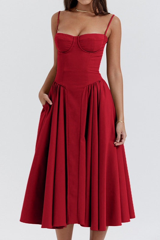 Chic Bustier Mini Red Formal Dress