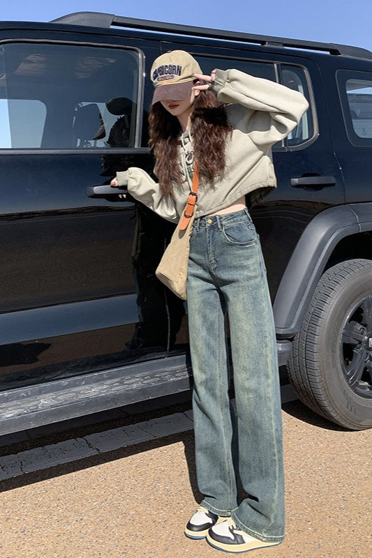 High-Waist Wide-Leg Denim Jeans