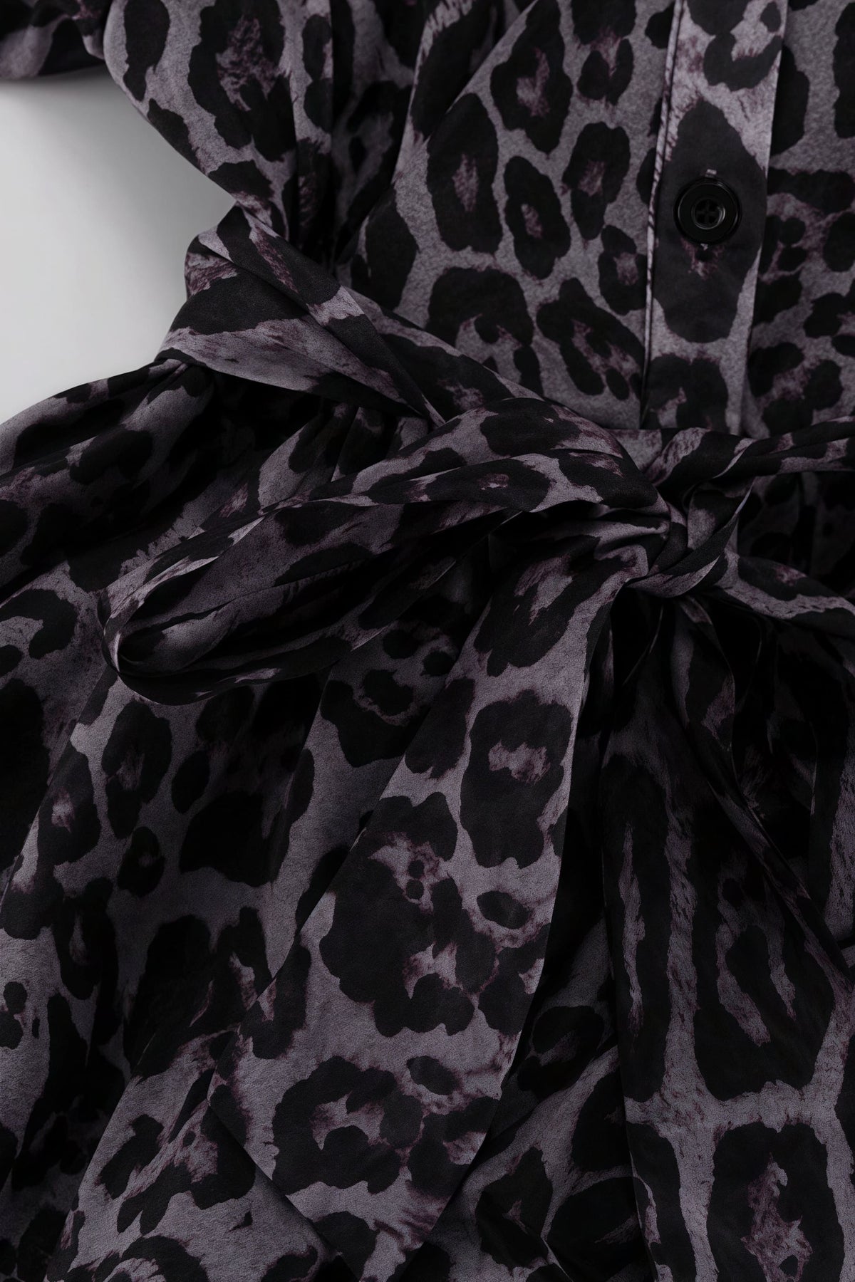Chiffon Leopard Print Long Sleeve Mini Dress - View 8