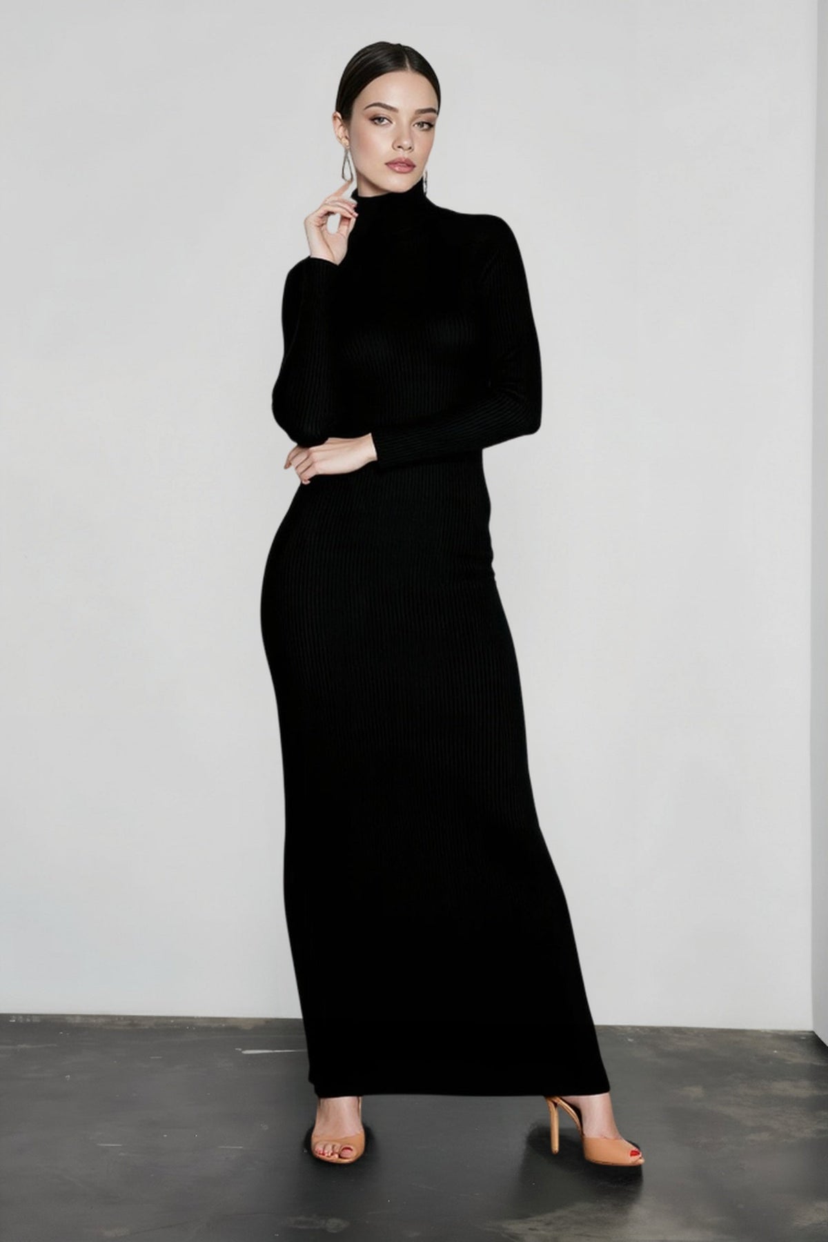 Ribbed Bodycon Midi Dress