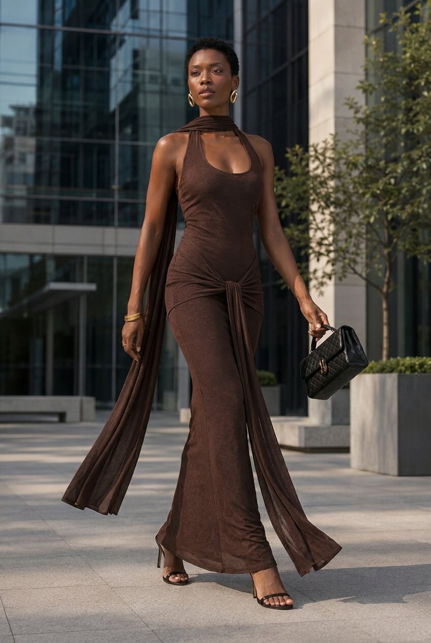 Backless Bodycon Maxi Dress