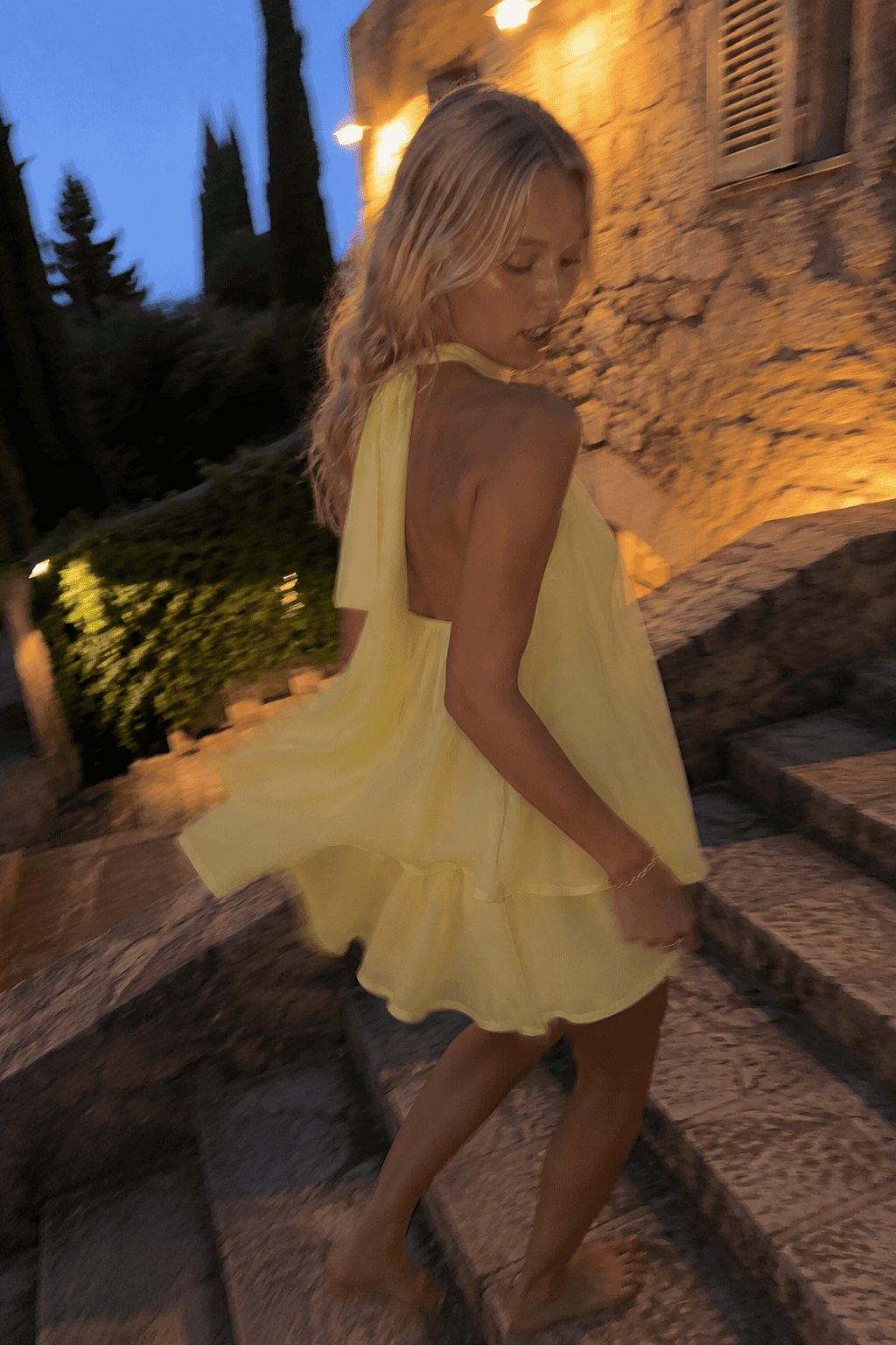 Backless Halter-Neck Mini Dress