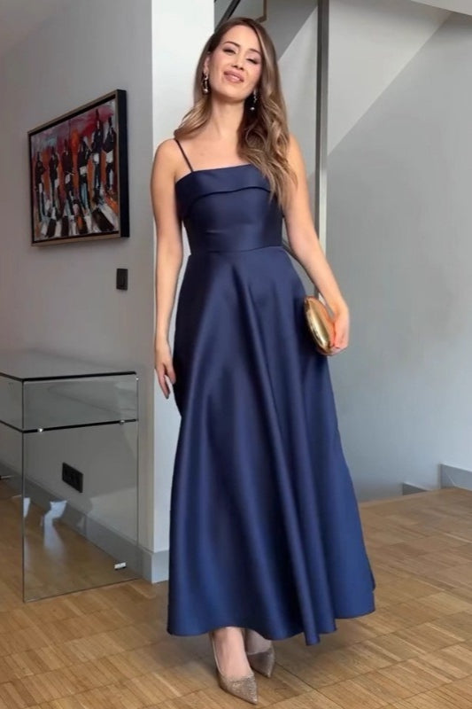 Spaghetti Strap Fit and Flare A-Line Midi Dress - View 12
