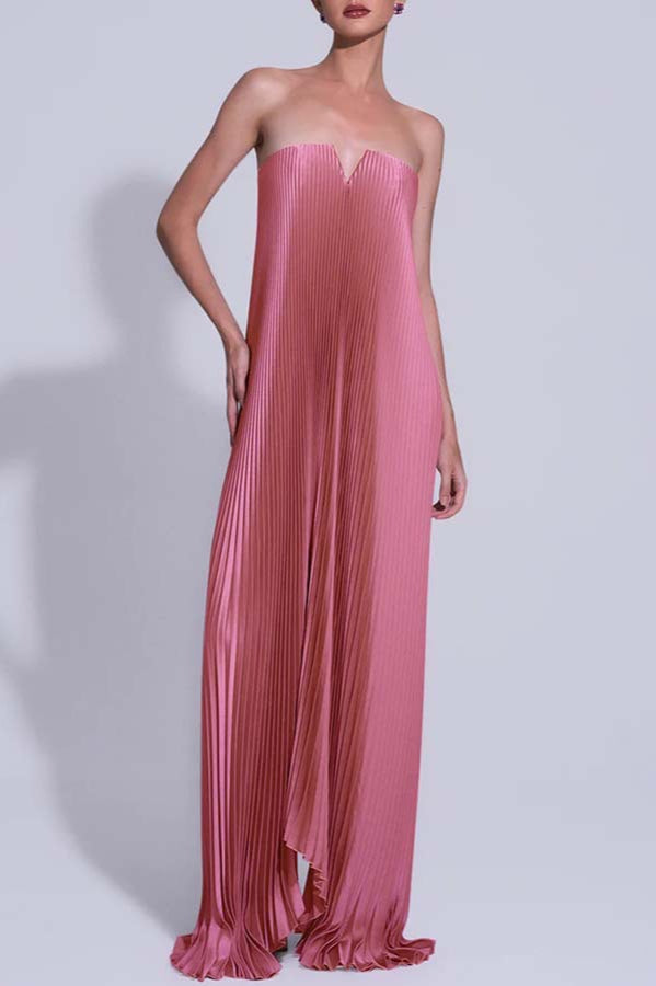 Pleated Strapless Sweetheart Ball Gown - View 6