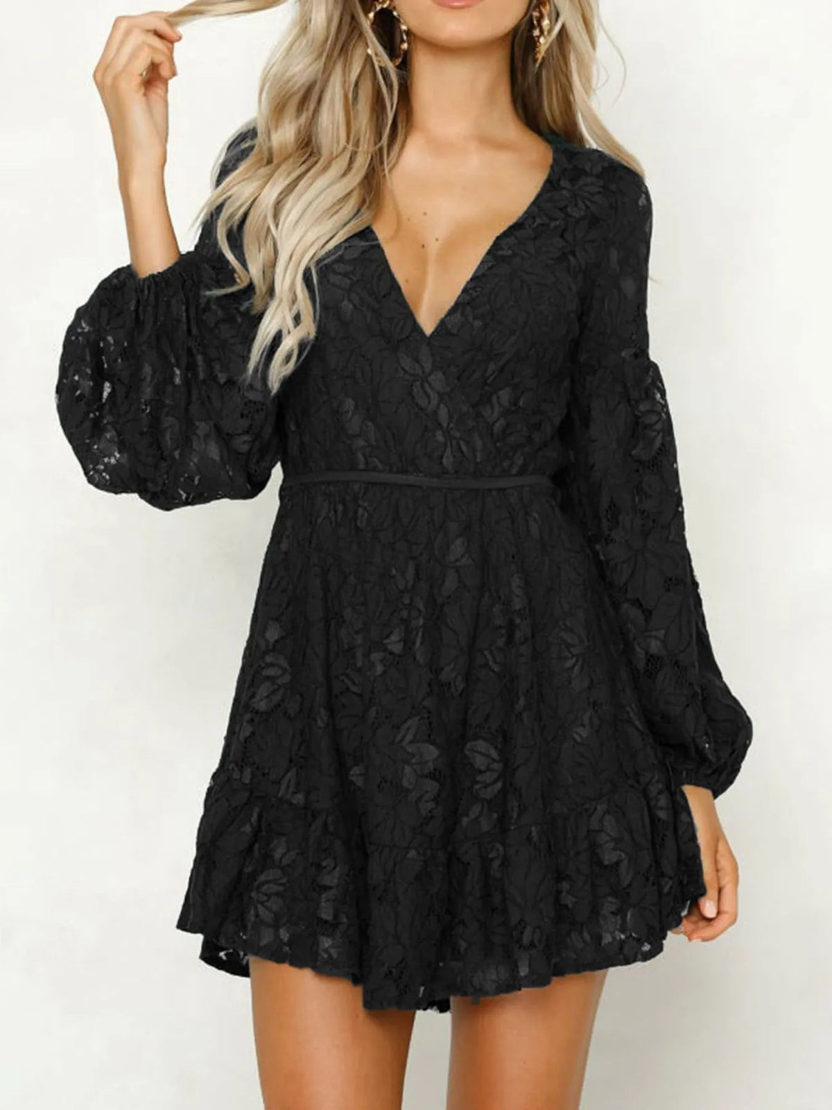 Petra Long Sleeved Lace Mini Dress - View 2