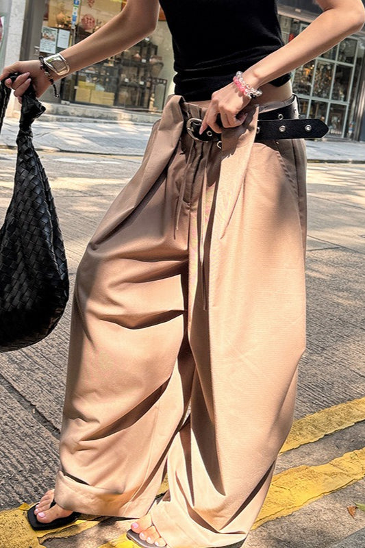 Street Wrinkle Resistant Parachute Wide Leg Pants