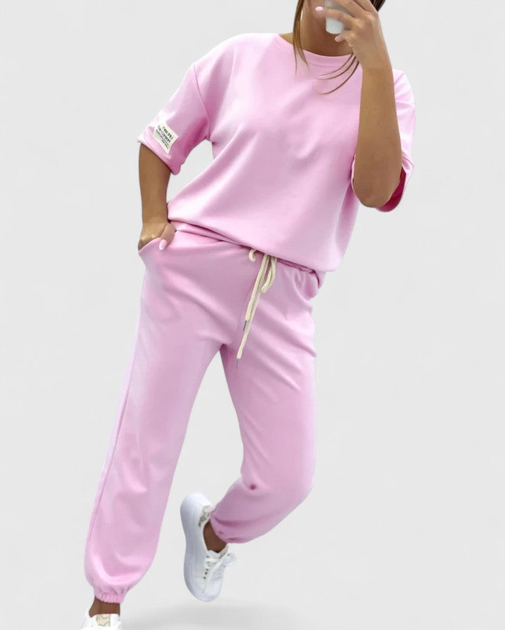 Short Sleeve Tee and Drawstring Jogger Two Piece Set 11