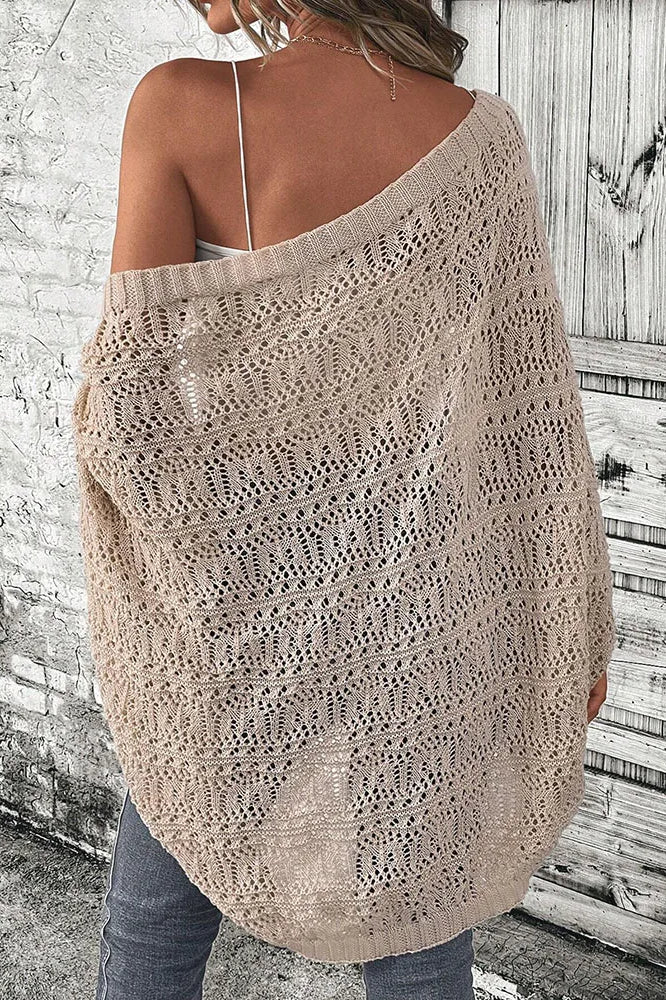 Loose Batwing Sleeve Knit Cardigan