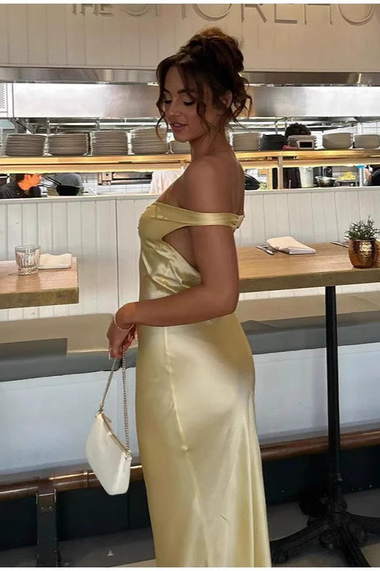 Strapless Backless Silk Dress - View 4