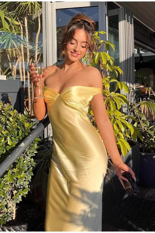 Strapless Backless Silk Dress