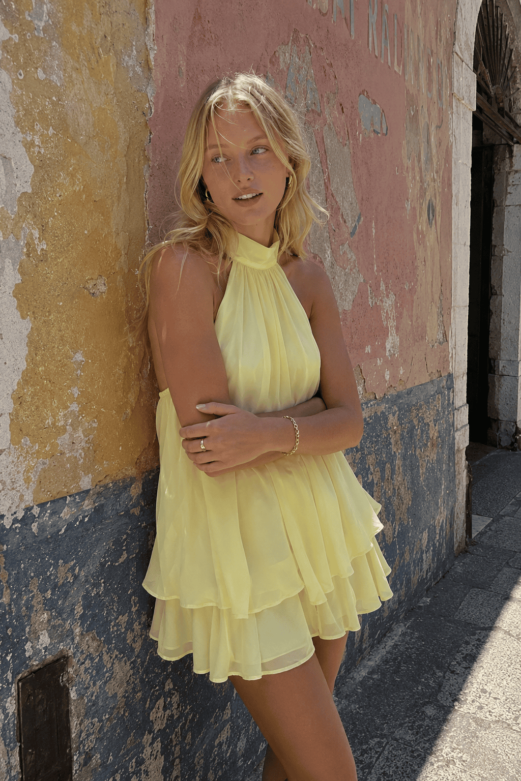 Backless Halter-Neck Mini Dress