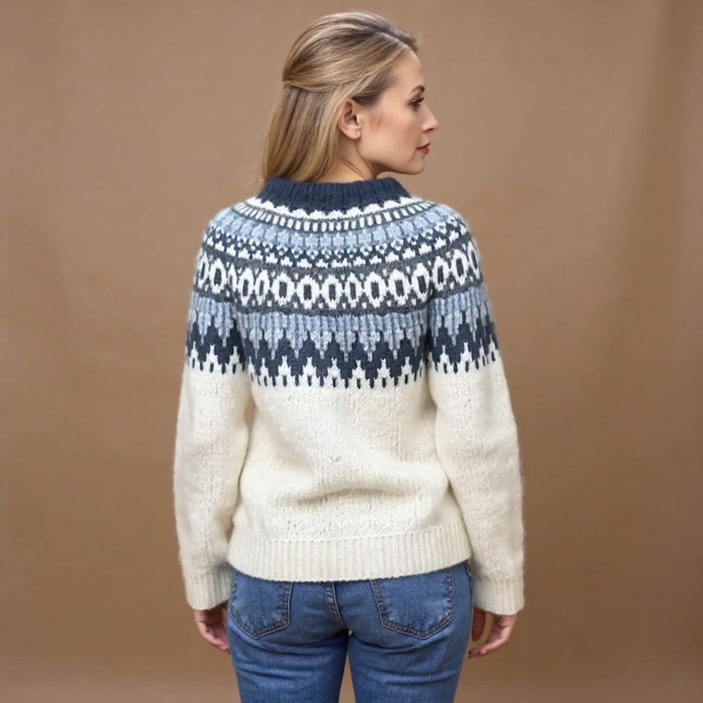 Fair Isle Round Neck Oversized Sweater 3