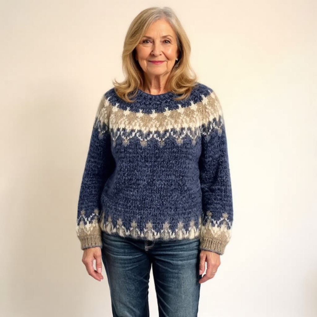 Crew Neck Fair Isle Knit Sweater 6
