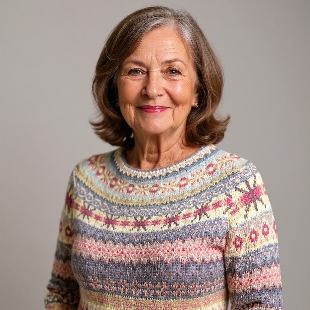 Fair Isle Crew Neck Knit Sweater 4