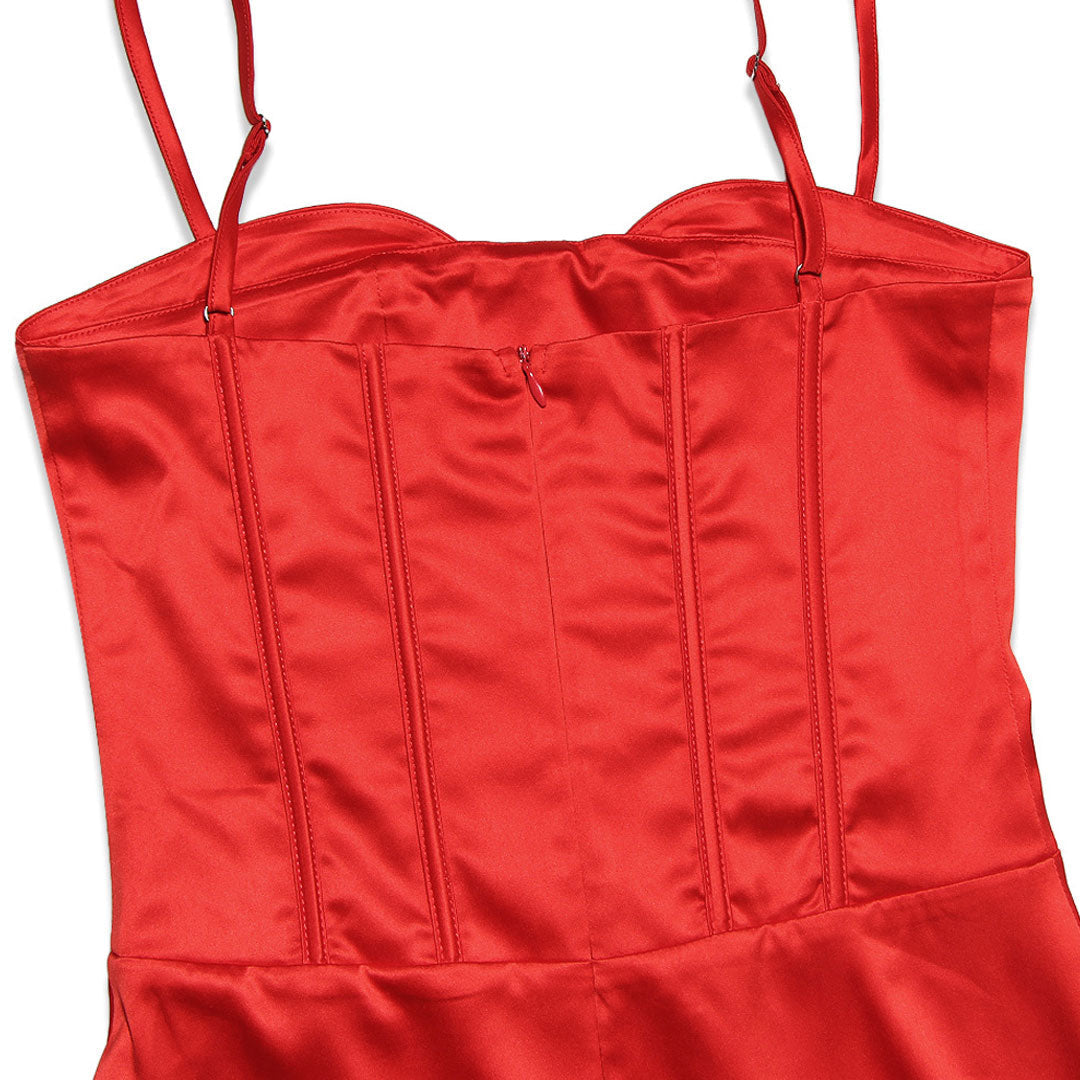 Sweetheart Spaghetti Strap Corset Bodycon Maxi Dress - View 4