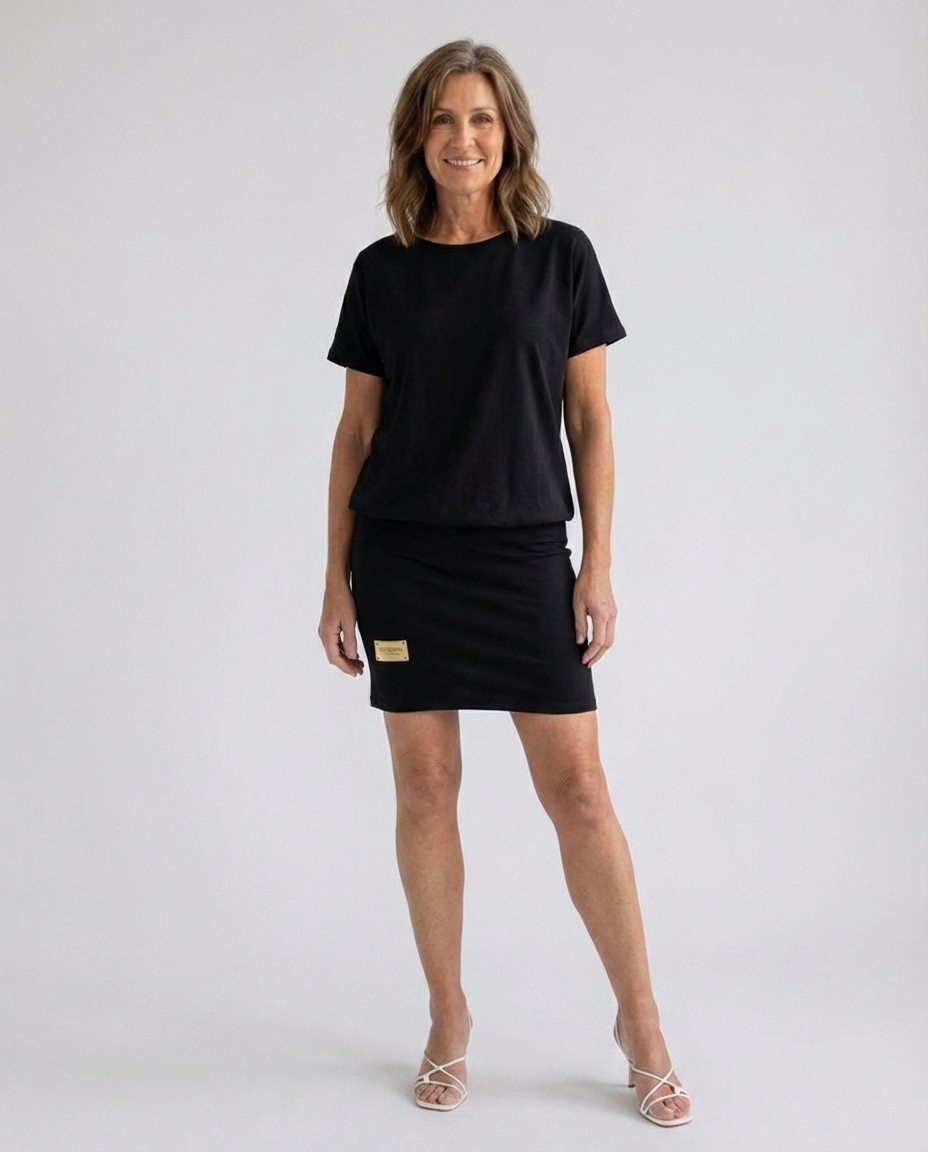 Boxy Short Sleeve Top and Bodycon Mini Skirt Two Piece Set