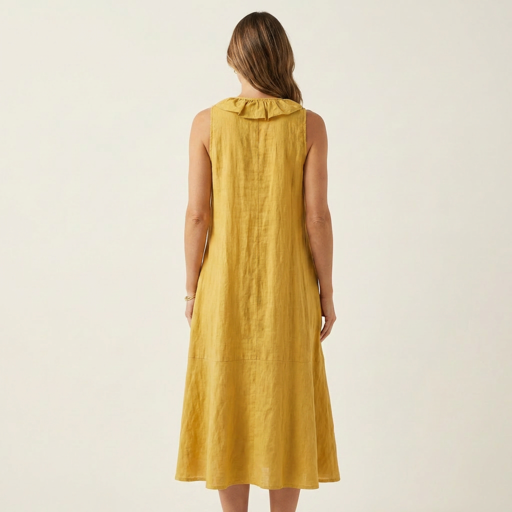 Ruffle Front V-Neck Sleeveless A-Line Maxi Dress 12