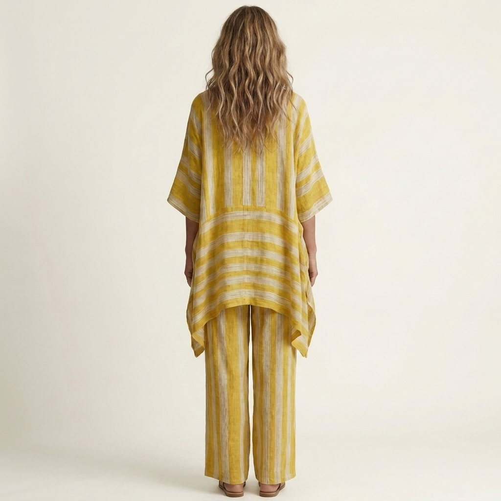 Striped Kaftan Top and Wide Leg Pants Two Piece Set 6