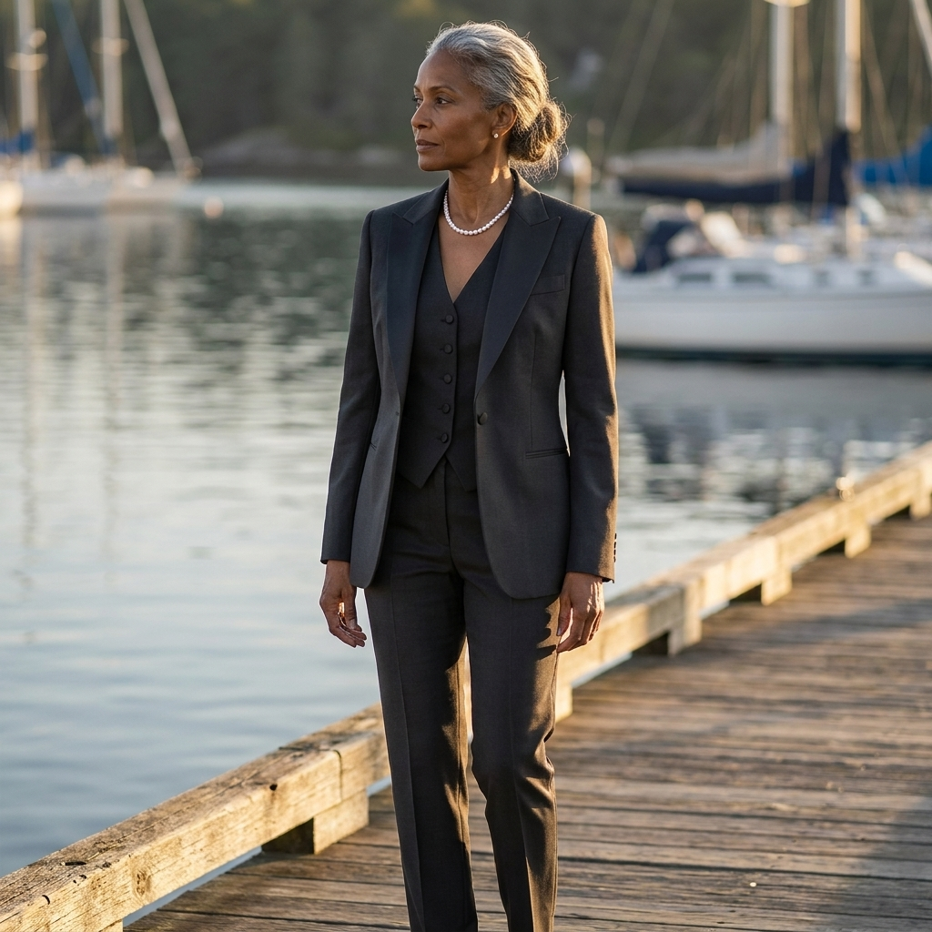 Single Breasted Blazer Vest and Trousers Three Piece Suit