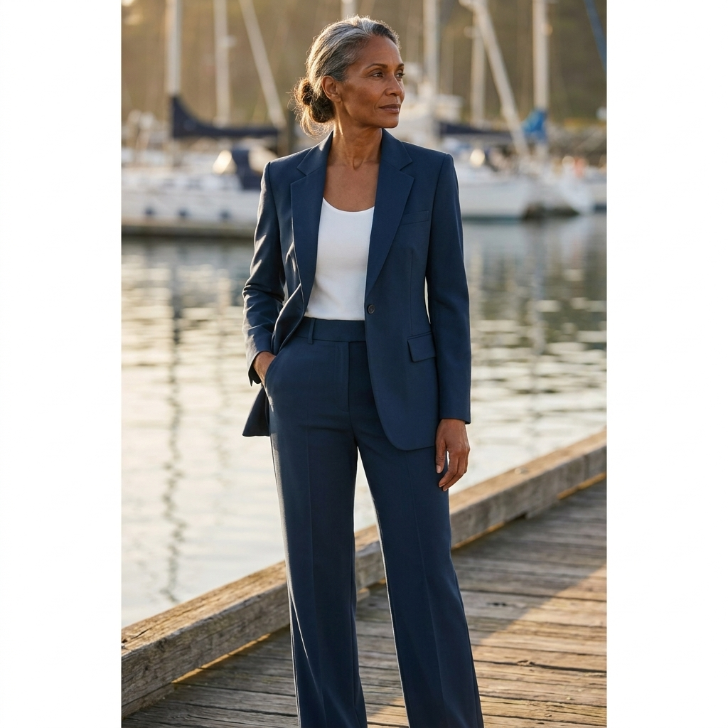 Single Button Blazer and Trousers Two Piece Suit 2
