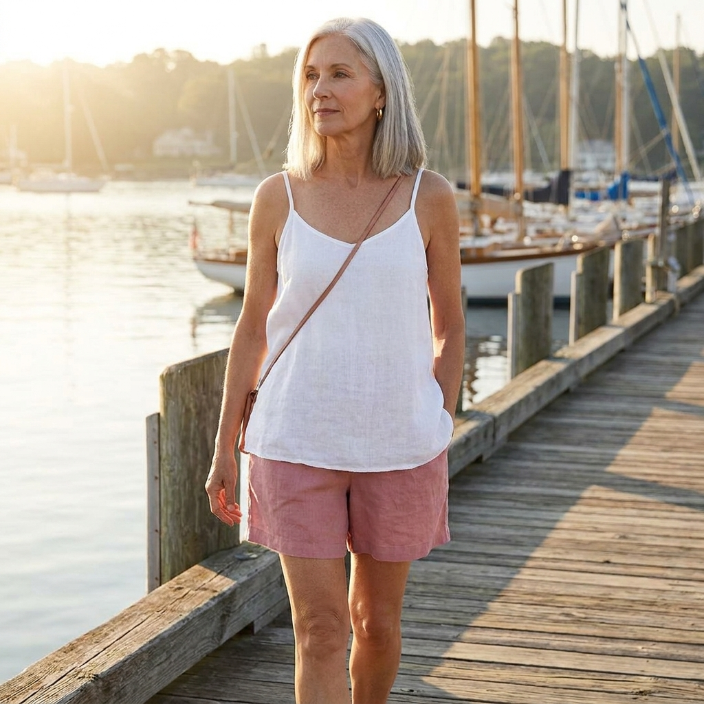 Pintuck Scoop Neck Spaghetti Strap Cami Top 3