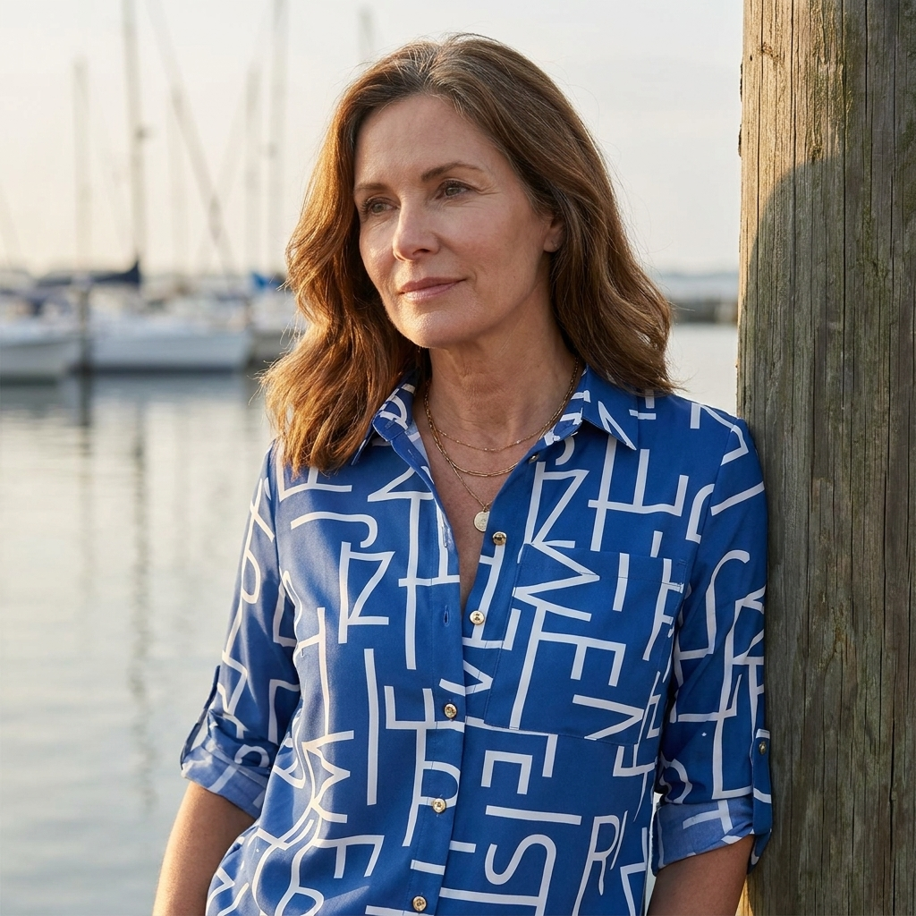 Abstract Print Collared Long Sleeve Button Up Shirt 2