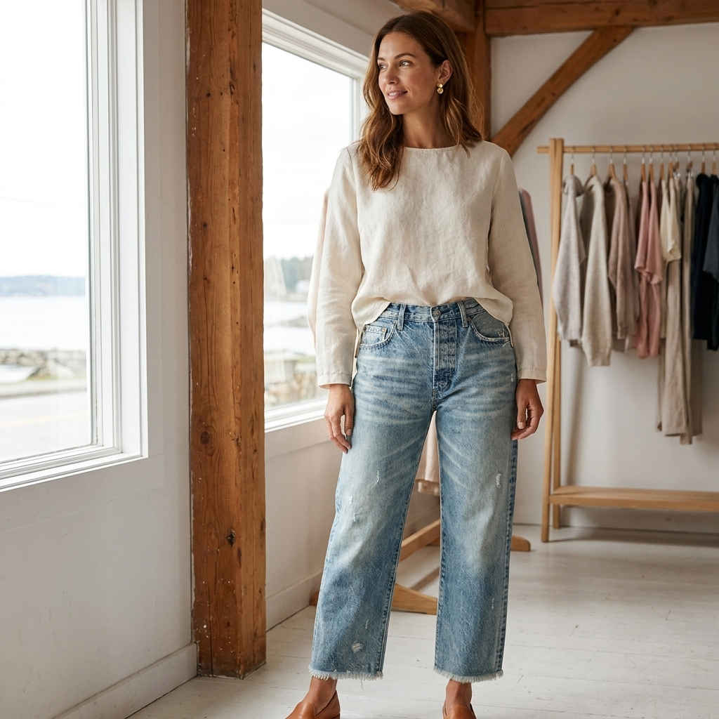 High Waist Frayed Hem Cropped Wide Leg Jeans 2