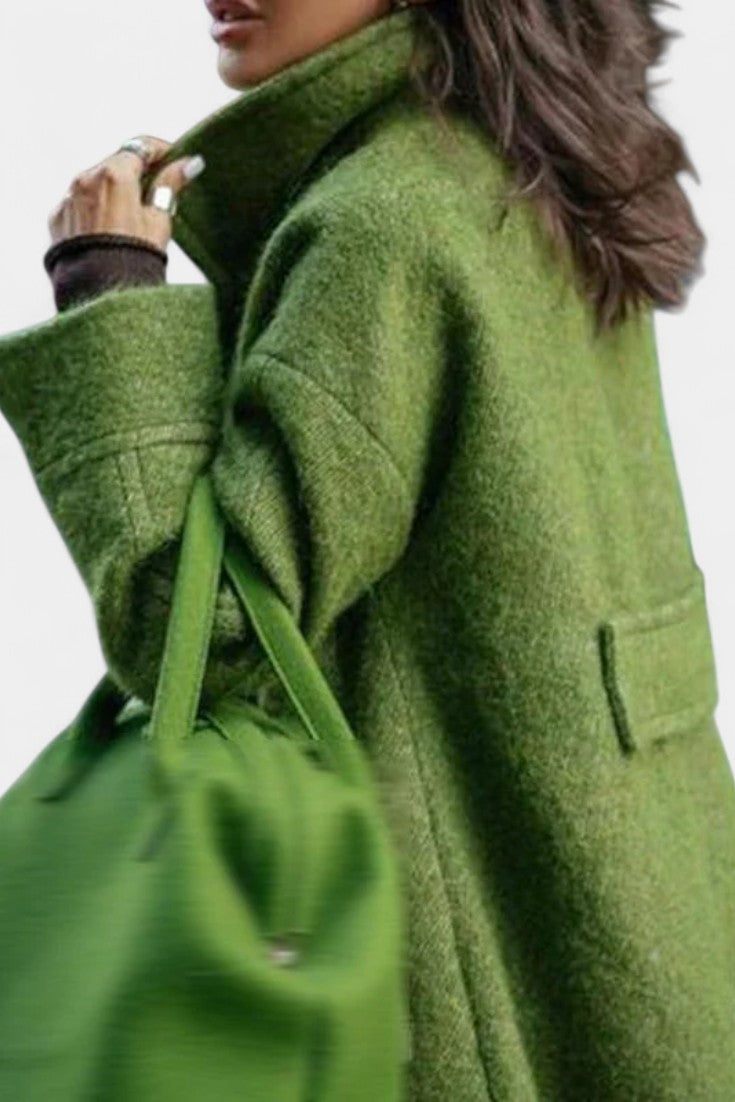 Double Breasted Stand Collar Longline Coat 3