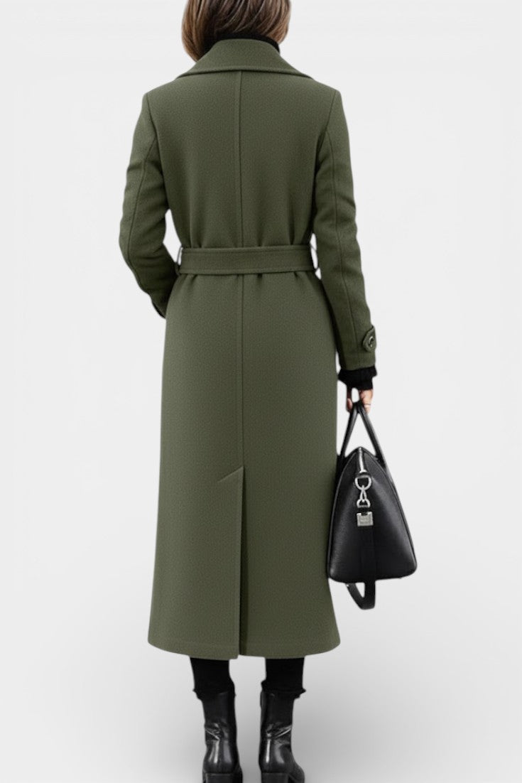 Notch Lapel Double Breasted Longline Coat 3