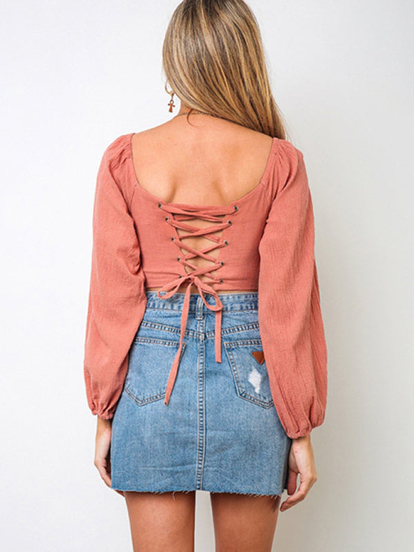 Deep V-Neck Crop Top