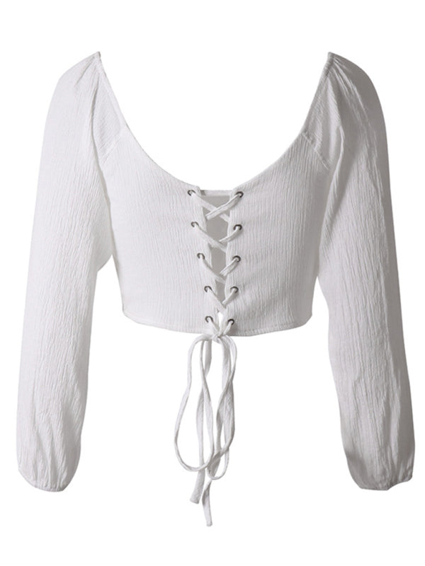 Deep V-Neck Crop Top