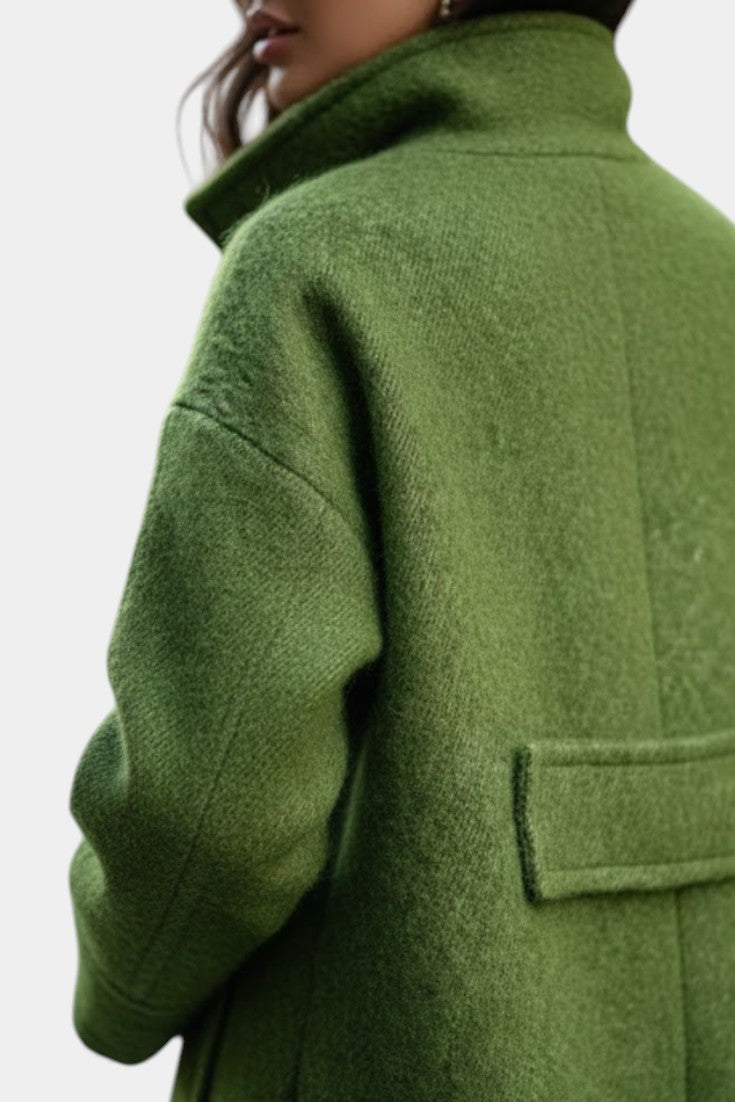 Double Breasted Stand Collar Longline Coat 4