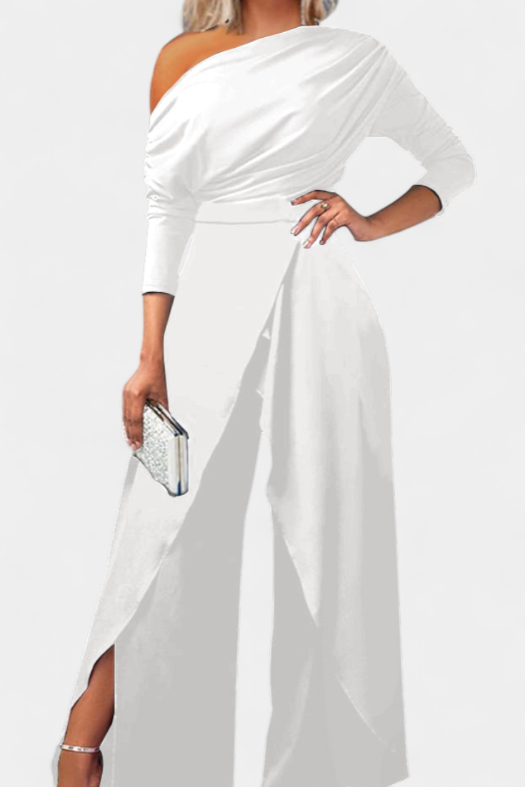 Abstract Print One Shoulder Wide Leg Jumpsuit 4