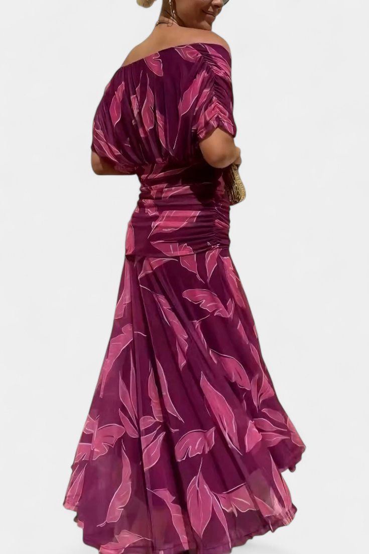 Floral Print V-Neck Long Sleeve Midi Dress 5