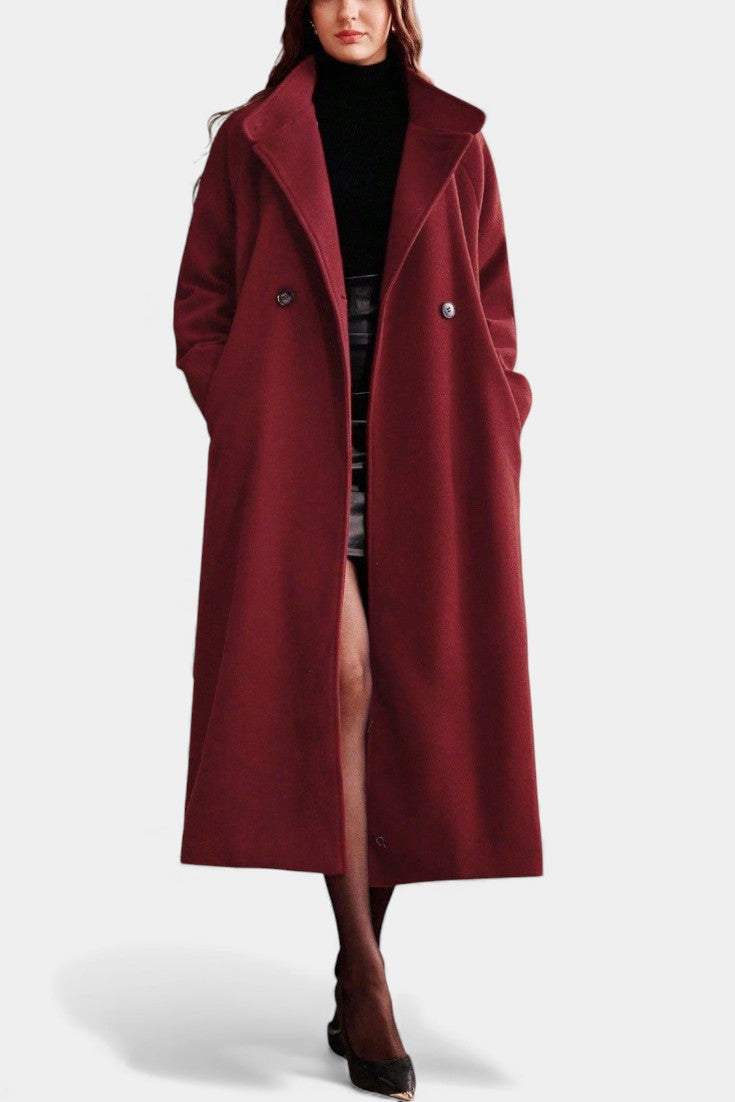 Lapel Belted Longline Wrap Coat 4