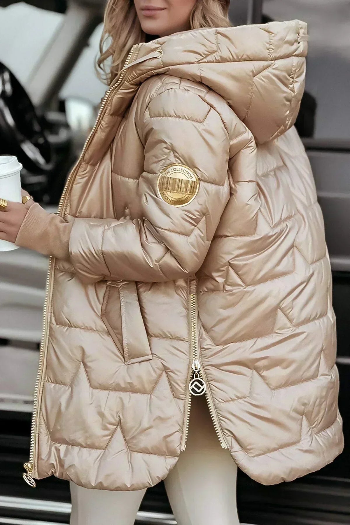 Hooded Zip Front Quilted Puffer Jacket 4