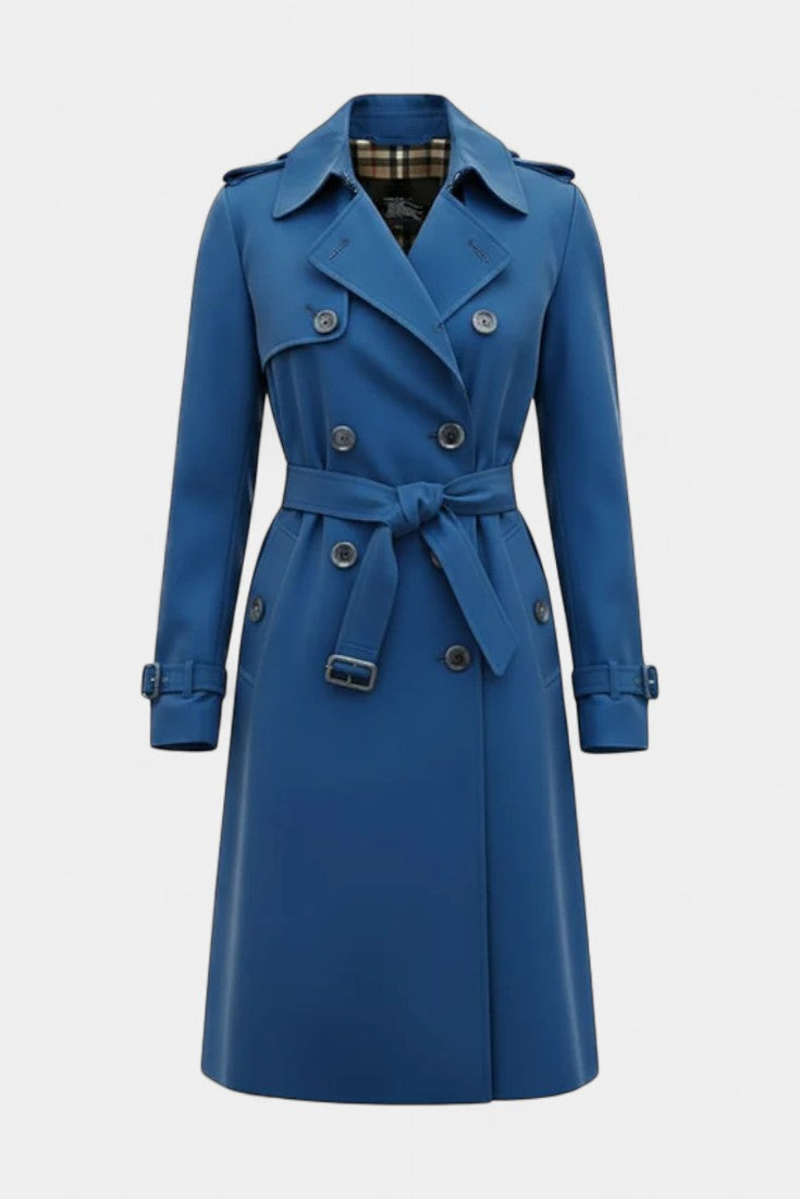 Double Breasted Belted Longline Trench Coat 5