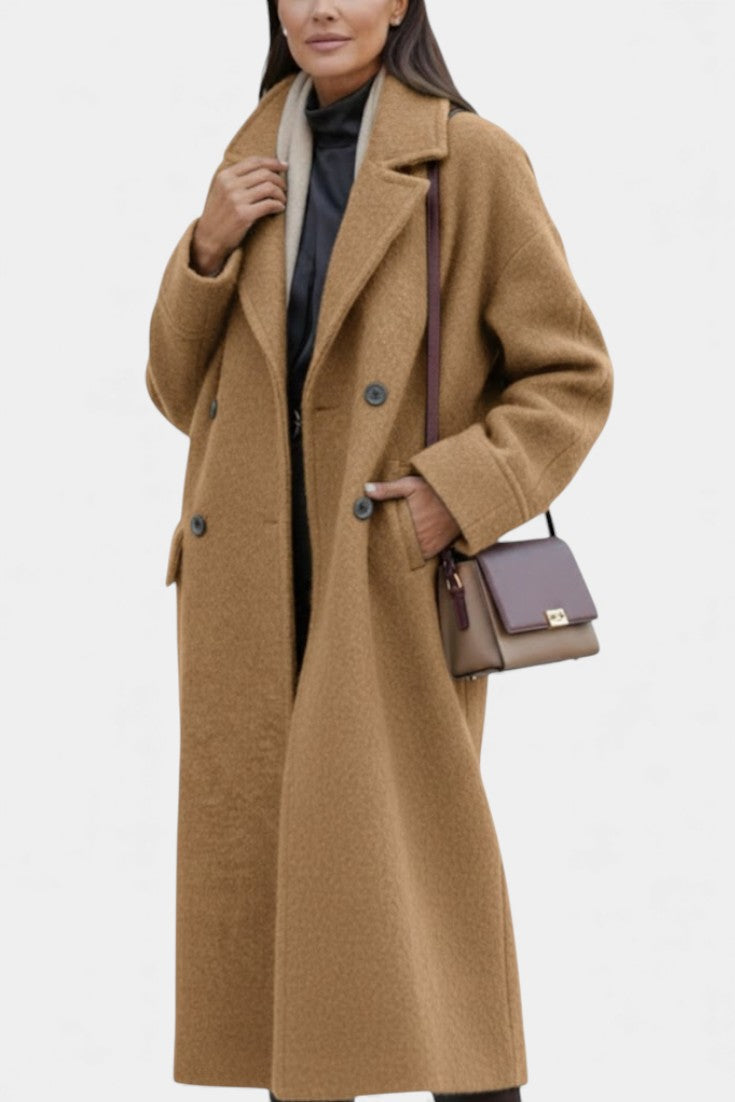 Double Breasted Stand Collar Longline Coat 9