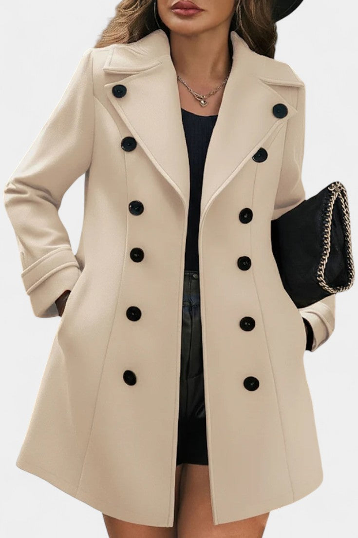 Double Breasted Notched Lapel Longline Coat 7