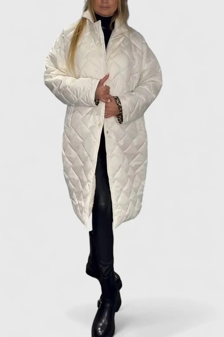 Diamond Quilted Snap Front Longline Coat 7
