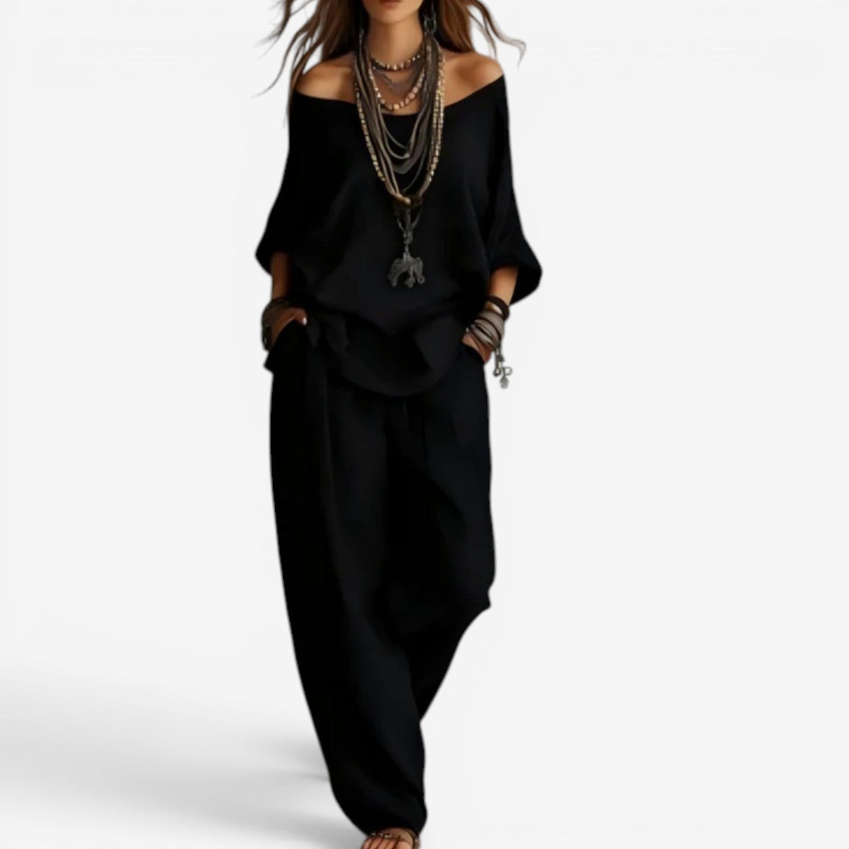 Long Sleeve Top and Tapered Pants Two Piece Set 4
