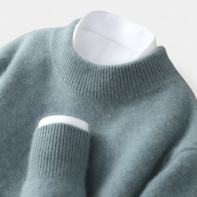 Mock Neck Ribbed Trim Knit Sweater 4
