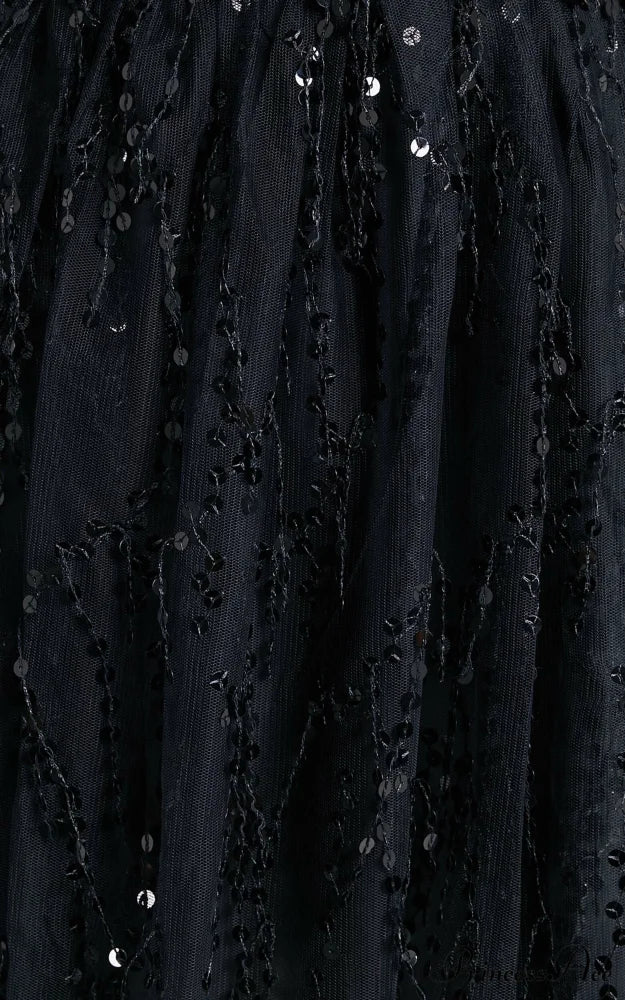 Sequin Halter Deep V-Neck Fringe Fit and Flare Mini Dress - View 6