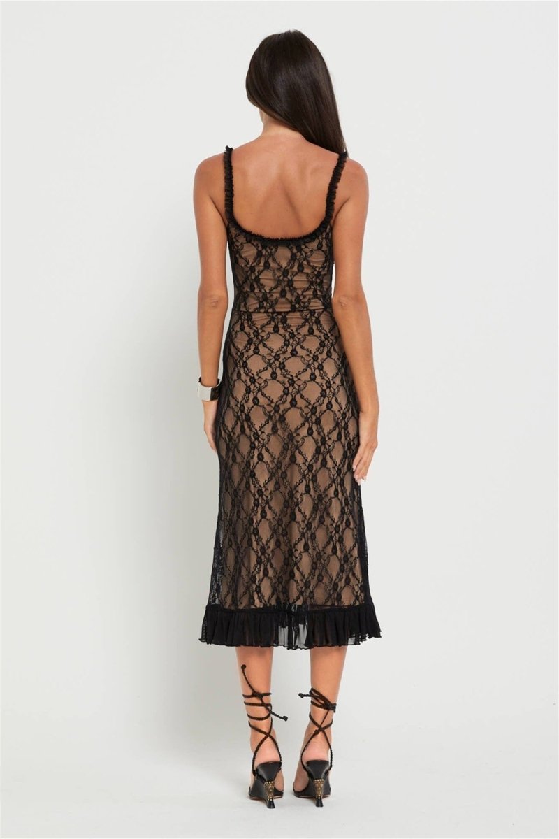 Floral Lace Ruffle Maxi Dress - View 4