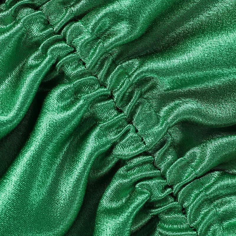 Cowl neck slit satin ruched midi dress - View 10