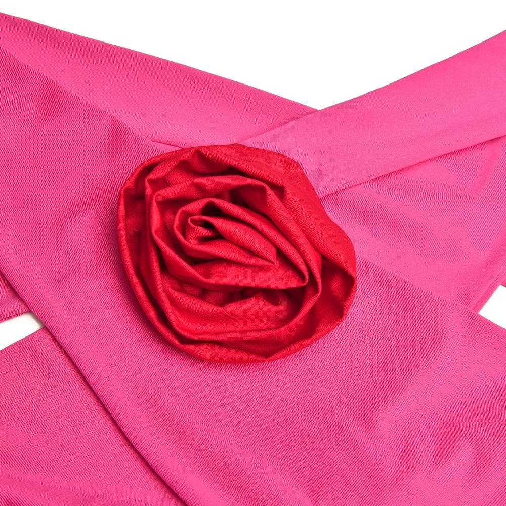 Halter Neck Flower Applique Cut Out Ruched Bodycon Maxi Dress - View 10